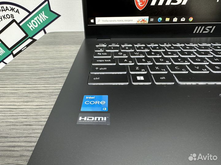 2023 ультрабук MSi Modern core i3 12Gen 8Gb SSD256