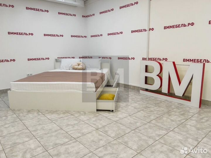 Арина с ящиками белый с матрасом