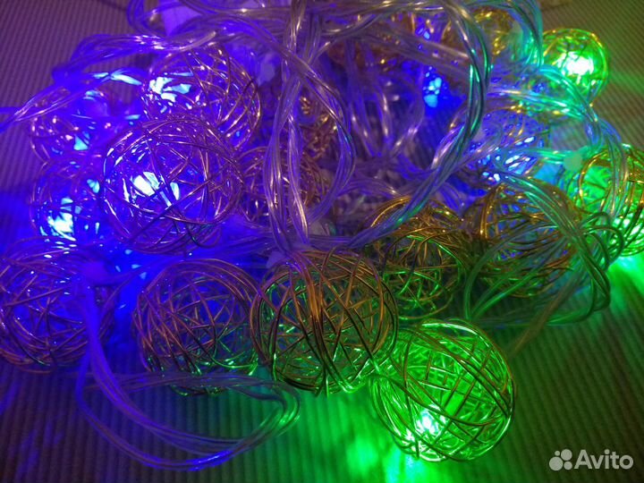 Гирлянда новая, 8 режимов, цветные лампы