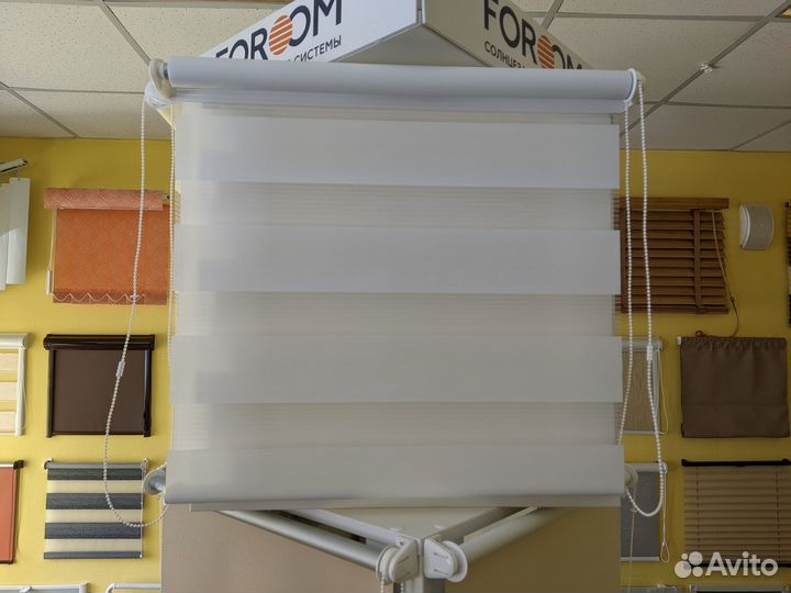 Рулонные шторы 65х160, День-ночь белый Омск