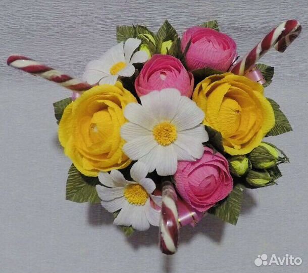 Букетик-торт «Сластена» с конфетами. Подарок