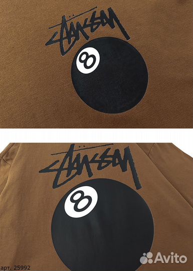 Футболка Stussy 8 ball фиолетовая