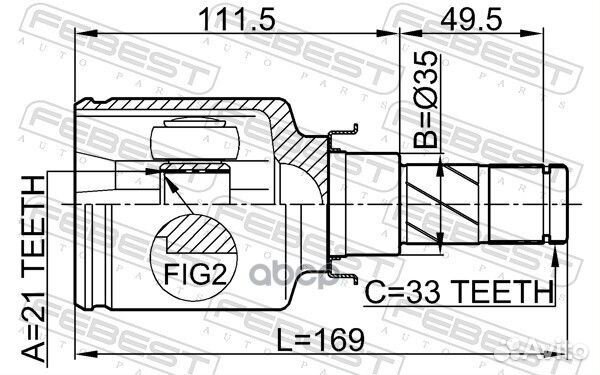 Шрус внутренний mitsubishi colt Z30# 2004.04-20