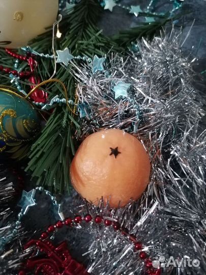 Мыло ручной работы мандарин на новый год