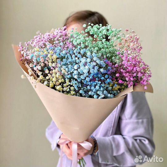 Букет из разноцветных гипсофил 11 шт