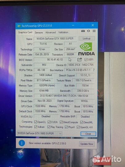 Видеокарта gtx 1660 super 6gb