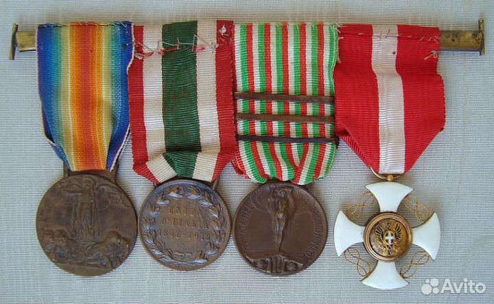 Италия. Колодка ветерана пмв из 4-х наград