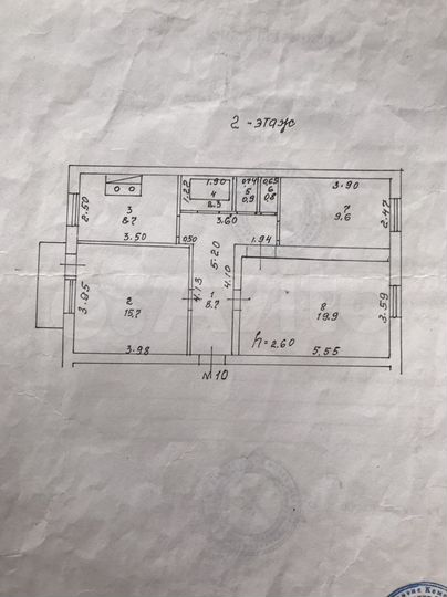 3-к. квартира, 66,6 м², 2/2 эт.