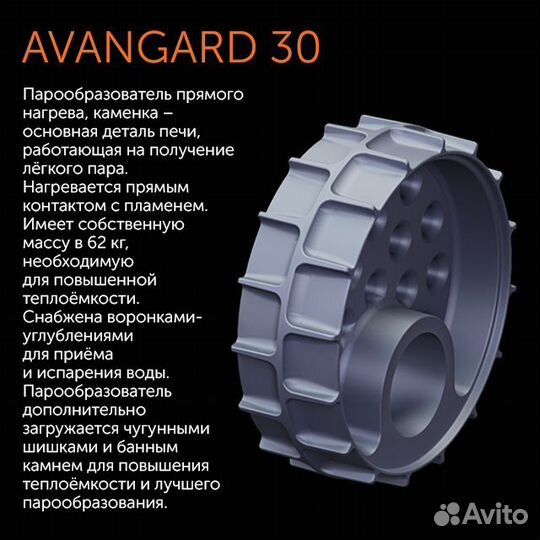 Чугунная печь для бани avangard зк 30 (П2) Ураган