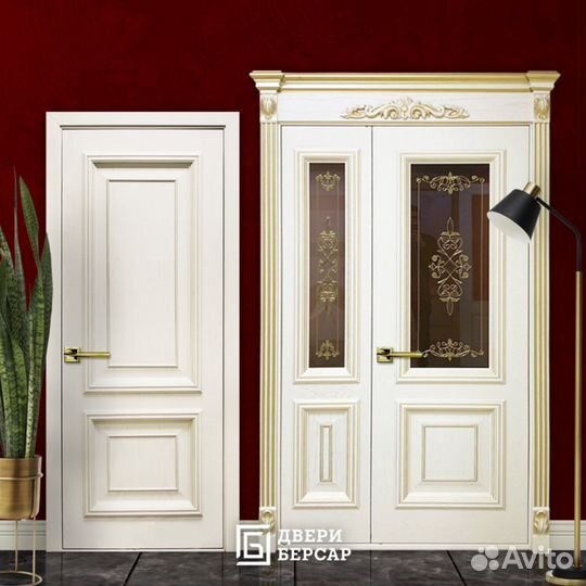 Двери с золотыми элементами «Идеал»