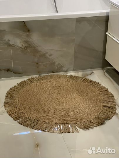 Ковер из джута круглый ручная работа