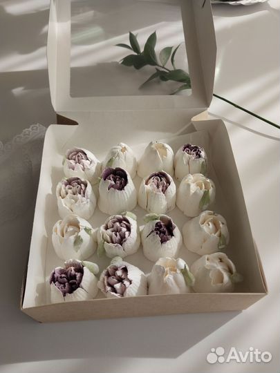 Зефирные цветы в коробке