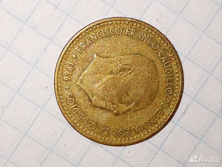 Монета Песета Франко 1966. Испания