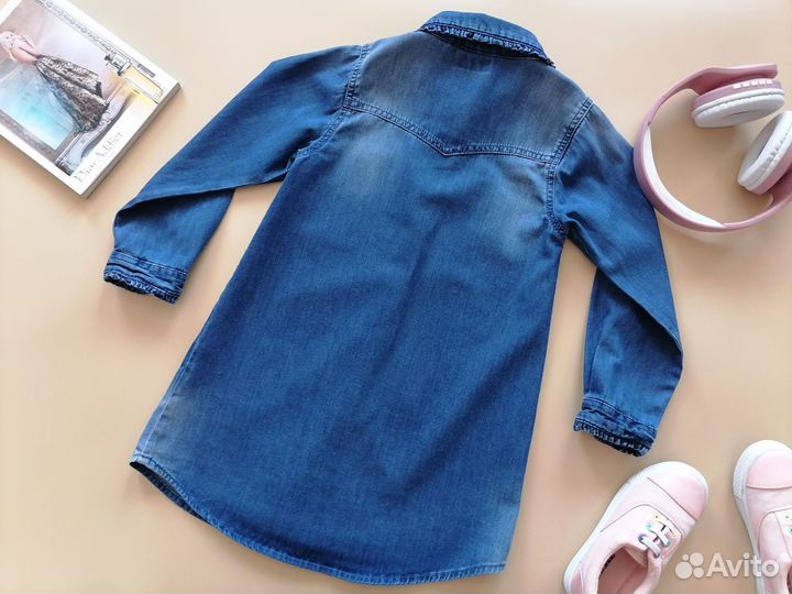 Рубашка джинсовая Next 110 для девочки