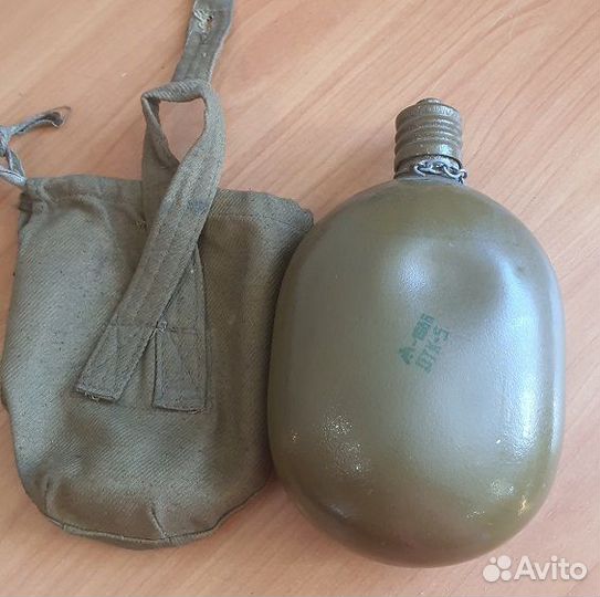 Военная армейская алюминиевая фляга в чехле СССР