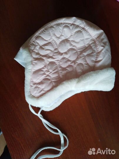 Шапка зимняя для девочки 3-6 месяцев