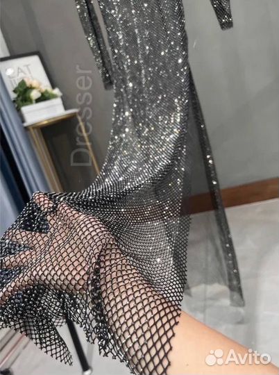 Платье сетка стразы