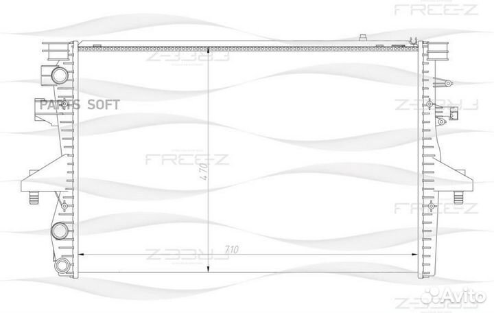 Радиатор охлаждения VW Transporter 03- 7H0121253F