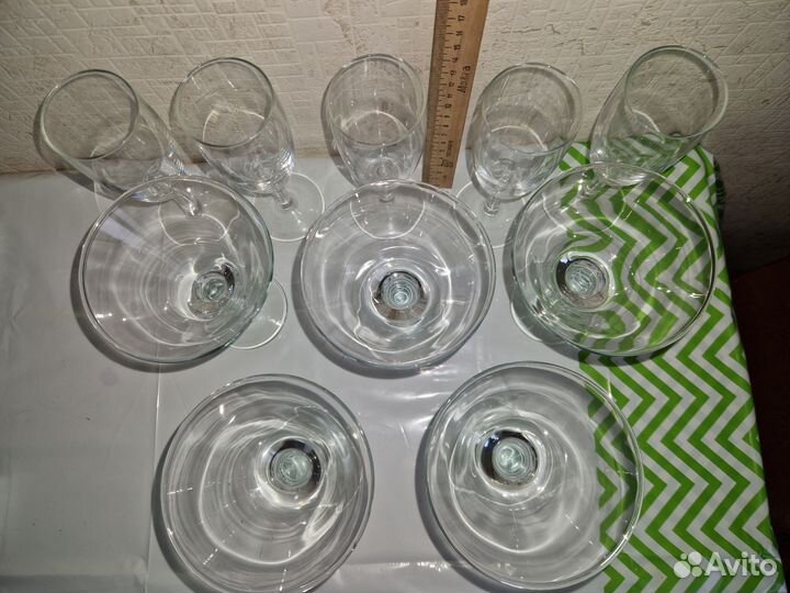 Бокалы для вина и шампанского -по 5шт