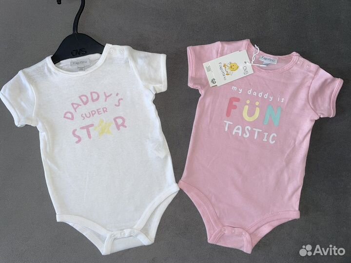 2 боди Италия OVS 62 размер (3-6 месяцев)