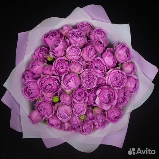 Кустовая пионовидная роза букет. Доставка цветов