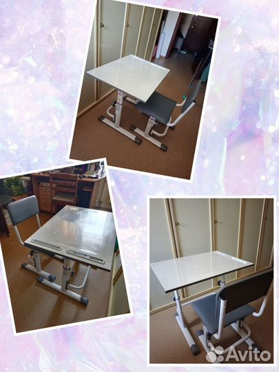 Растущая парта и стул бу