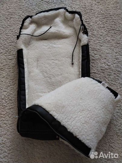 Конверт зимний на овчине из экокожи