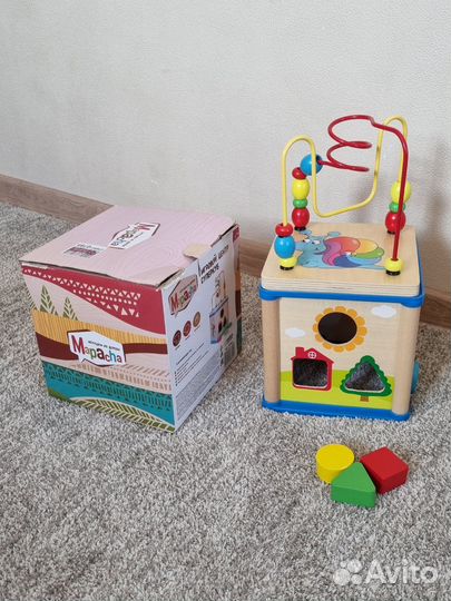 Развивающие игрушки бизиборд деревянный куб