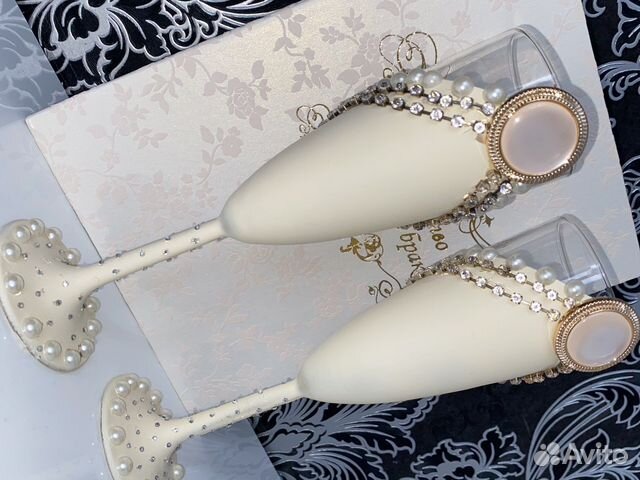 Свадебные бокалы ручной работы, св-во о браке