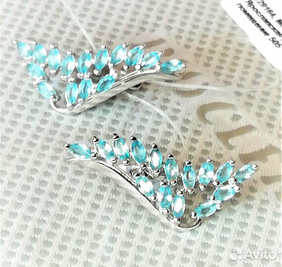 Серьги серебро кварц С231