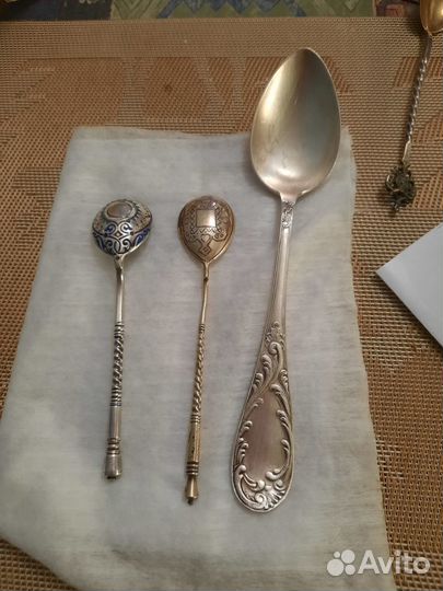 Ложка в эмалях 84 серебро