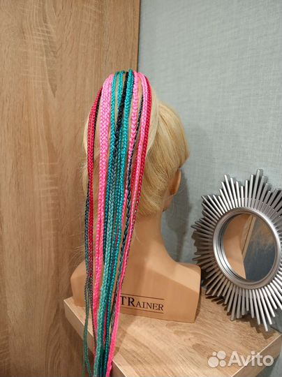 Афрорезинки-косички цветные в волосы