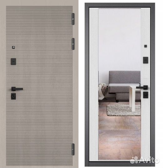 Дверь входная металлическая с зеркалом