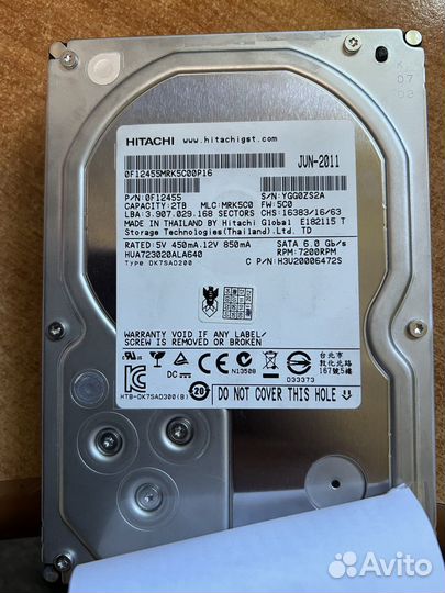 Жесткий диск 2tb hitachi 7200rpm SATA