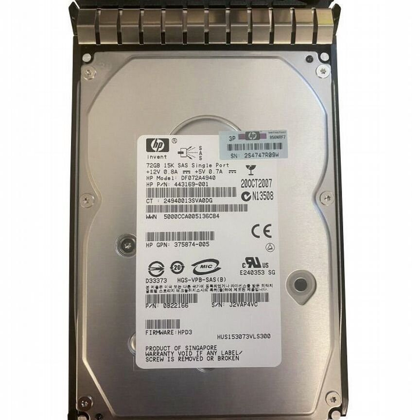 [DF072A4940] Жесткий Диск Hp 72gb Sas 3,5" Hdd Df072a4940