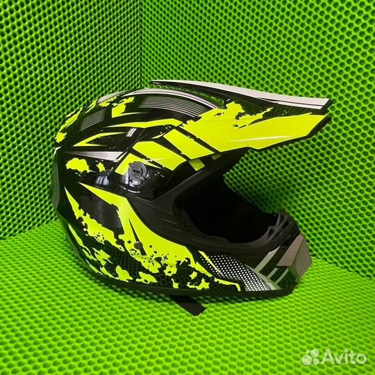 Шлем Эндуро зелёный Мотокросс новый