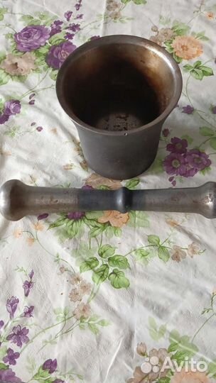 Ступка с пестиком СССР чугунная