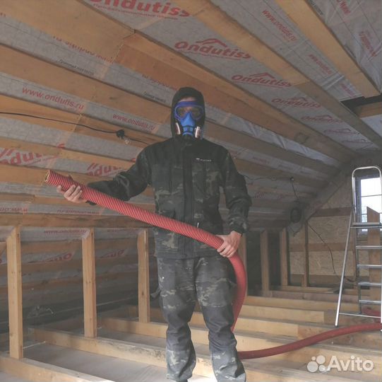 Утепление эковатой