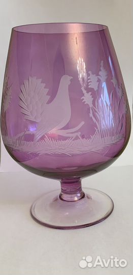 Фужер бокал из цветного стекла Крупный. Охота