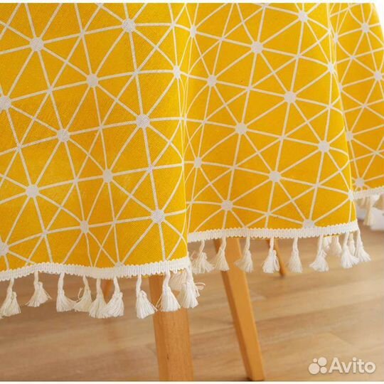 Скатерть льняная с кисточками