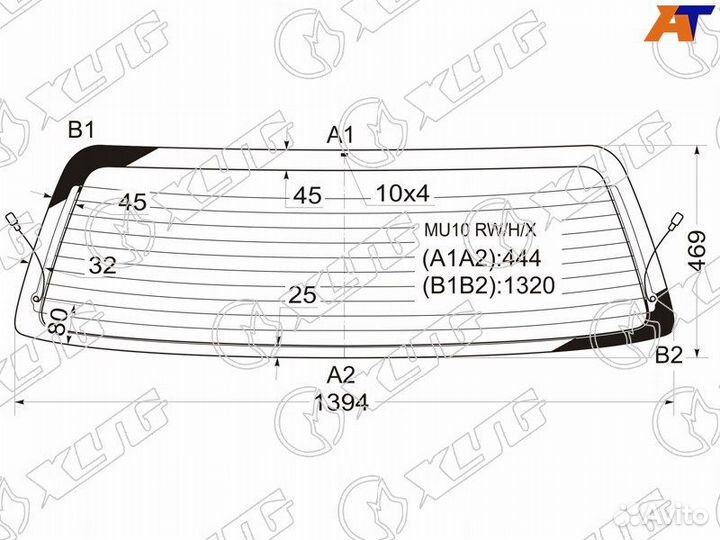 Стекло заднее Toyota Kluger
