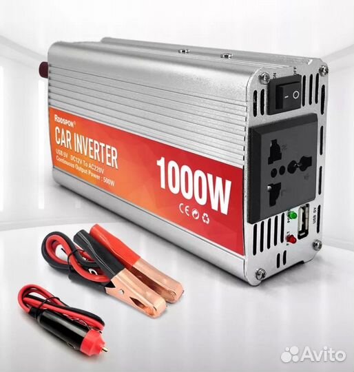 Инвертор rddspon 12v-220v 1000W гарантия/доставка