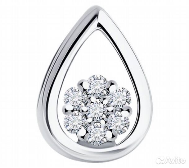 Подвеска из белого золота с бриллиантами