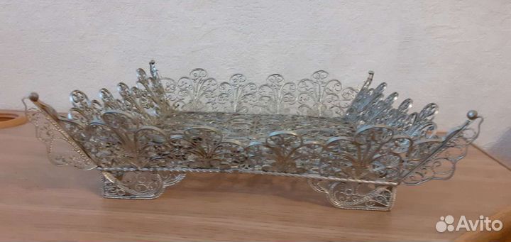 Конфетница, ваза для фруктов, мельхиор