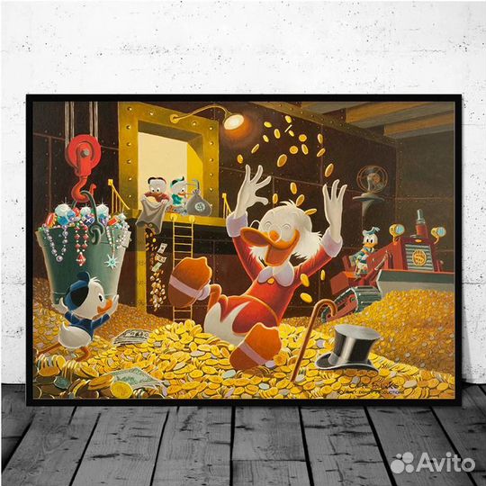 Картина Скрудж Макдак на холсте, в интерьер, офис