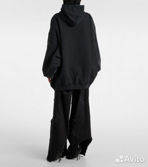 Худи Vetements Printed Jersey SweatShirt in Black