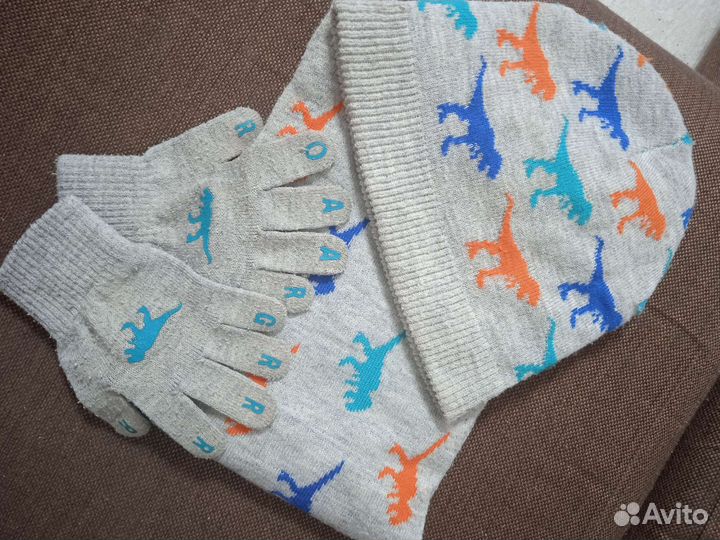 Шапка+снуд+перчатки