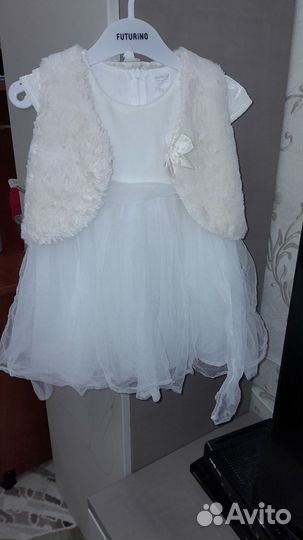 Нарядное платье и жилетка 86