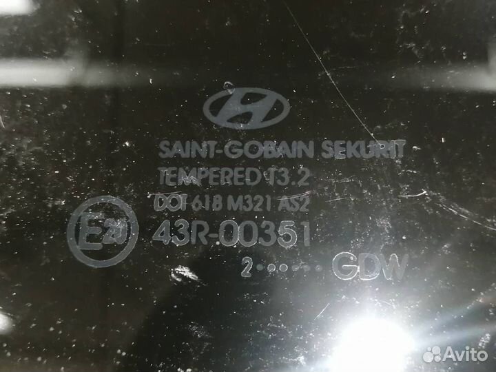 Стекло двери задней правой Hyundai i30 GD 2012