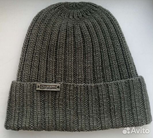 Мужская шапка хаки 100 итальянский меринос